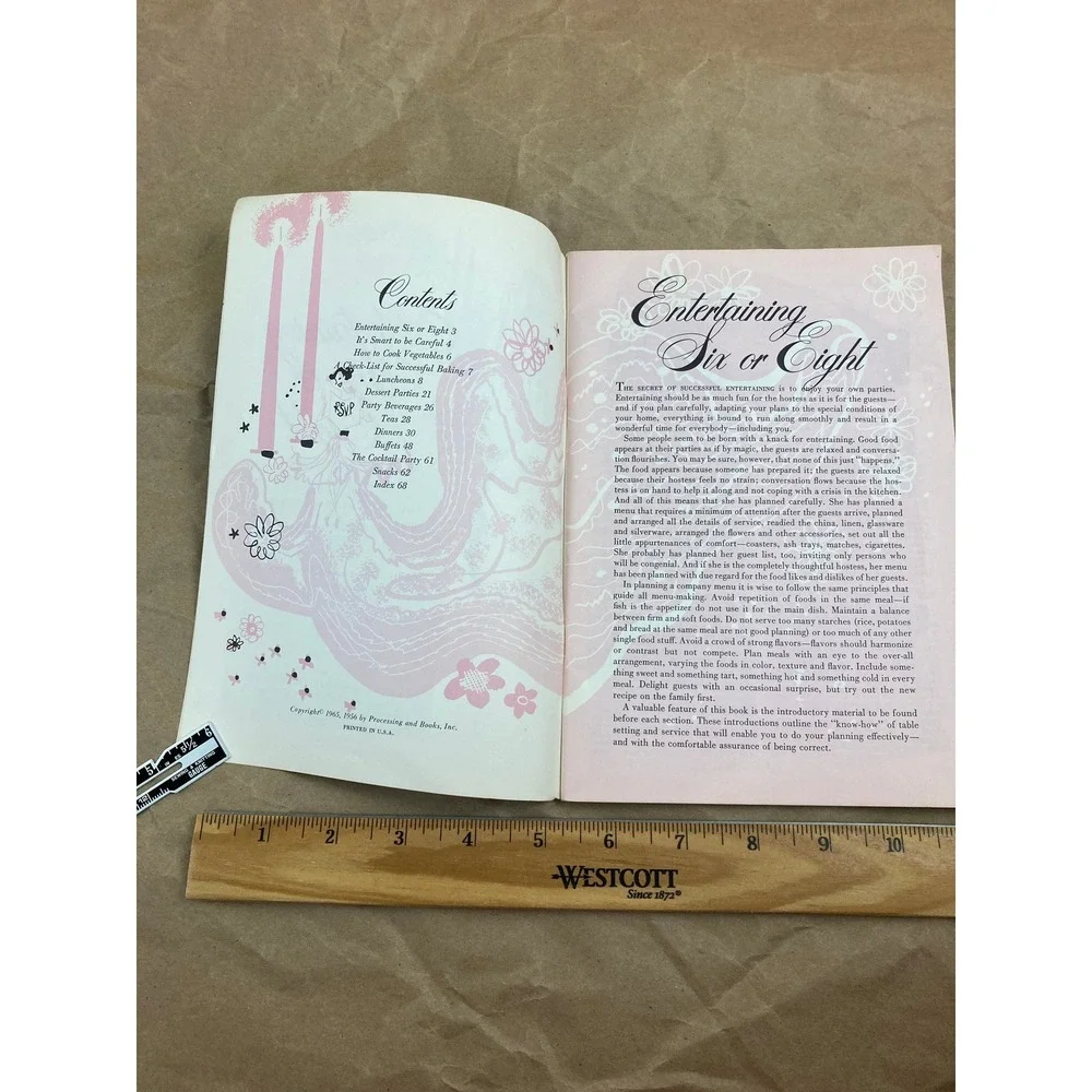 Cookbook Entertaining Six Or Eight, 143 delectable recipes 1960s